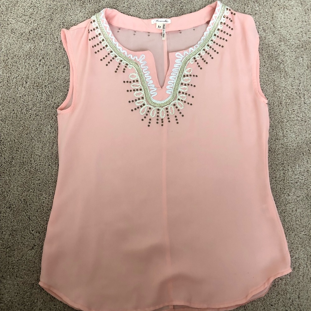 Pink beaded blouse